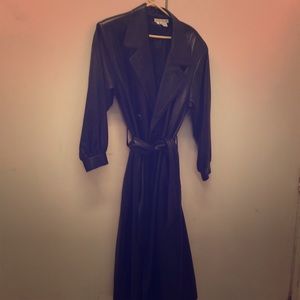 NANCY HELLER LAMBSKIN LEATHER LONG COAT